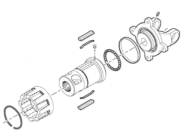 Yoke & Overrunning Hub, 1-3/8" 21 Spline