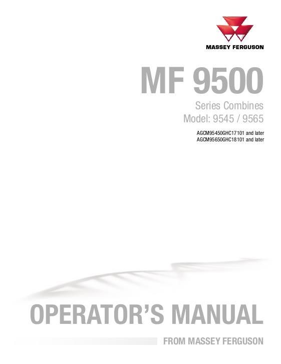 9545/9565 Combine Operators Manual